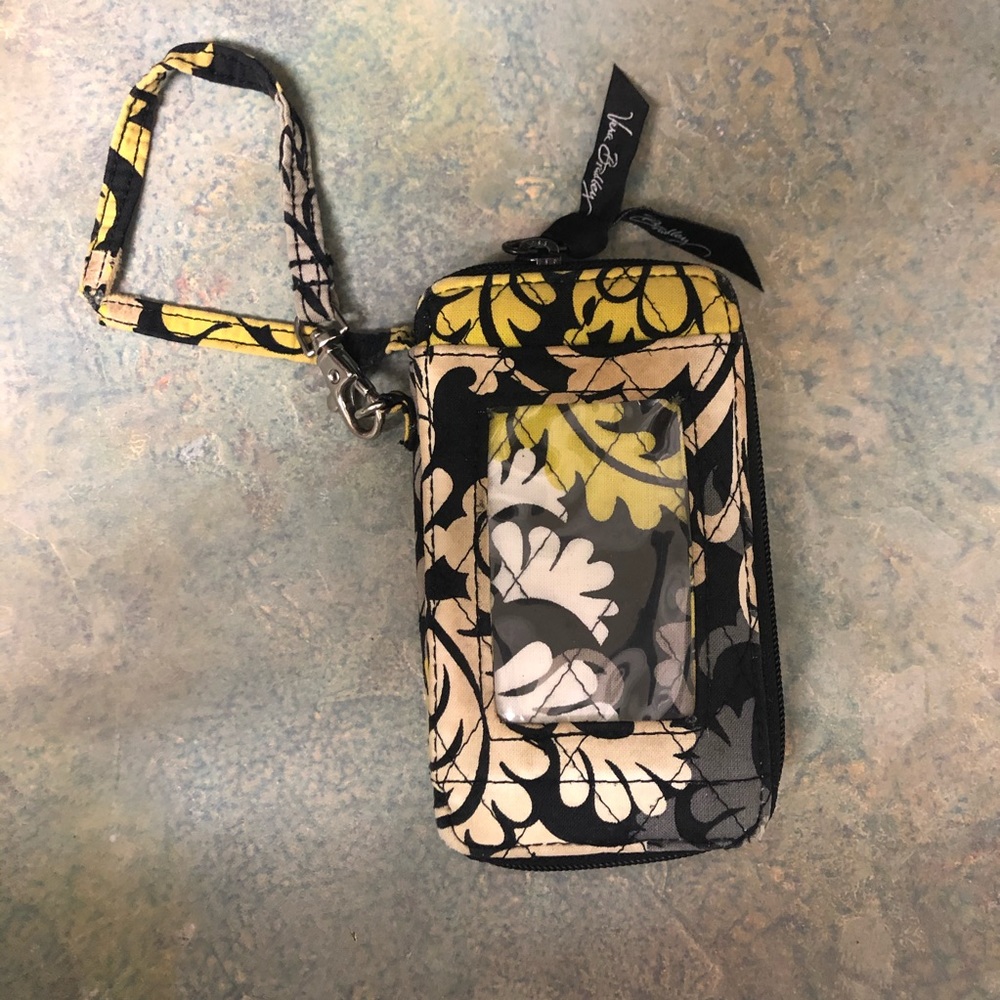 Vera Bradley Zip Wristlet Baroque Green Black